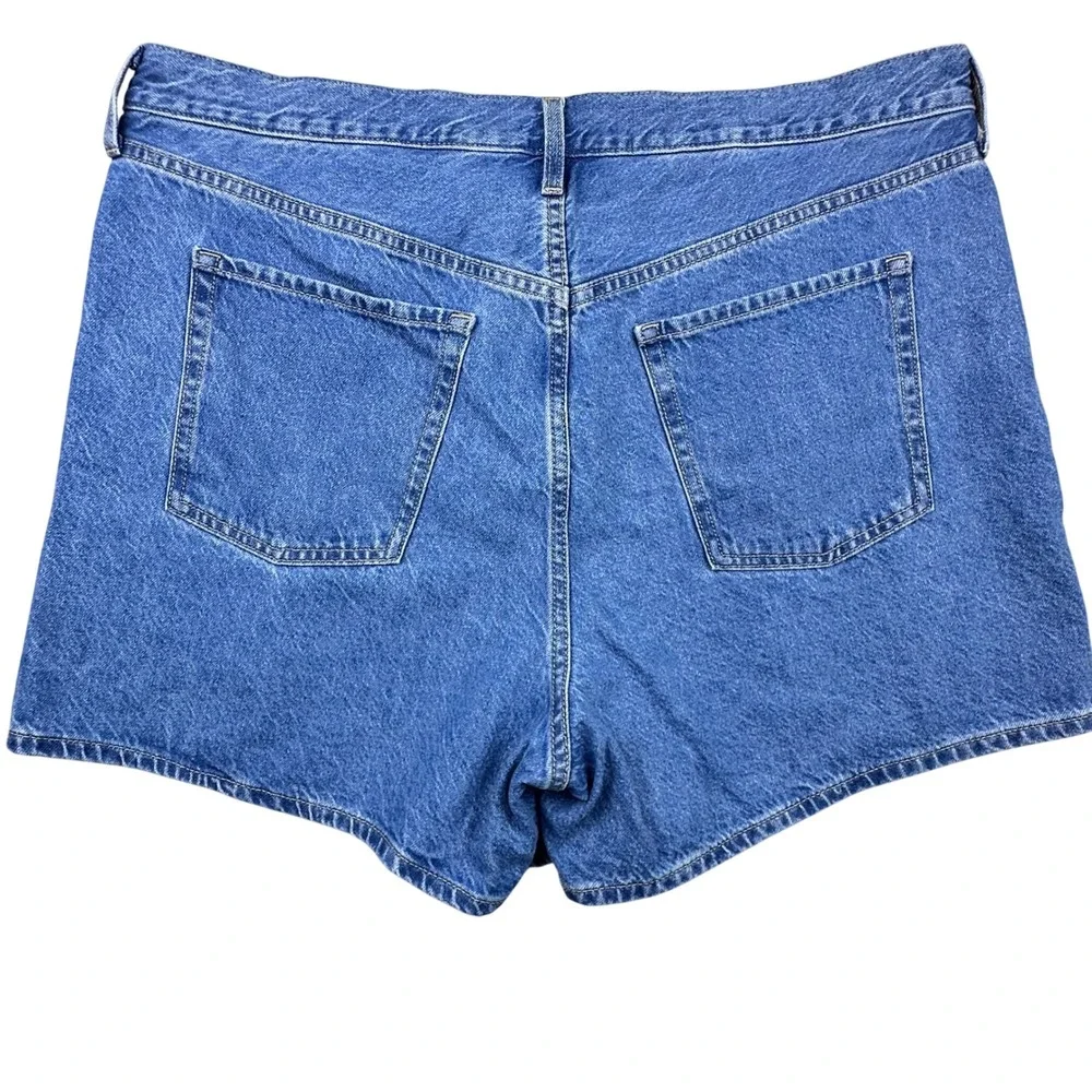Old Navy Womens Wow Baggy Short High Rise Medium Wash Blue Denim Size 16